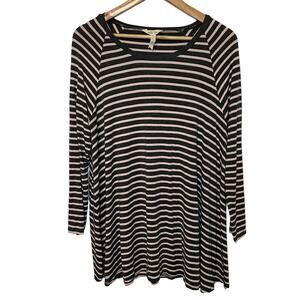 Matilda Jane Striped Tunic L Women Once Upon A Time Long Sleeve Boat Neck Casual